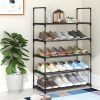 10 Tiers Shoe Rack Space-Saving 25-30Pairs Tall Shoe Shelf 23.03x10.82x72.83Inches Non-Woven Fabric Vertical Shoe Organizer