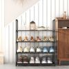 10 Tiers Shoe Rack Space-Saving 25-30Pairs Tall Shoe Shelf 23.03x10.82x72.83Inches Non-Woven Fabric Vertical Shoe Organizer