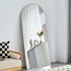 The 4th generation floor standing full-length rearview mirror. Metal framed arched wall mirror, bathroom makeup mirror